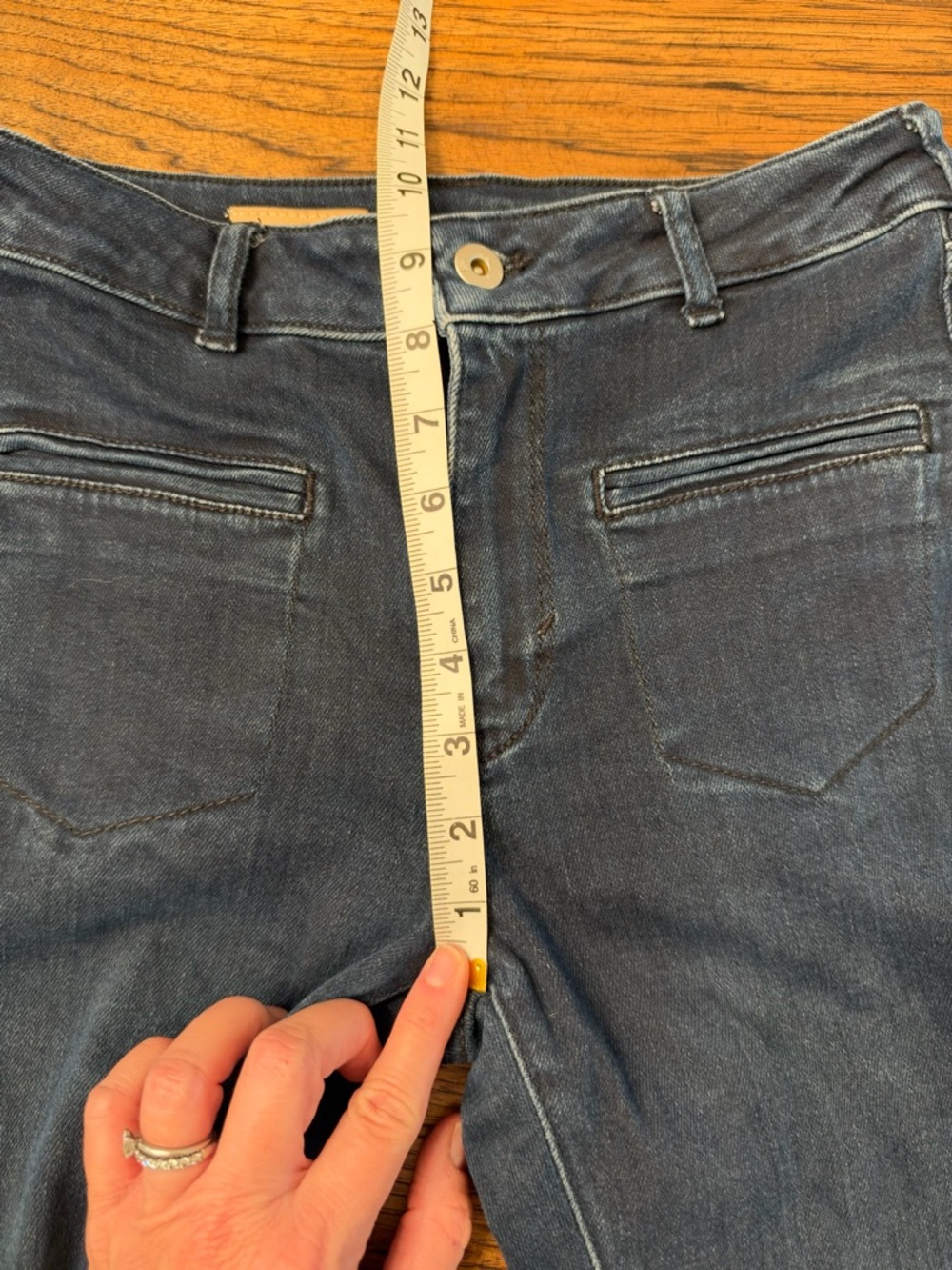 Pilcro Anthropologie Dark Wash Bootcut Straight Jeans Size 26 French Girl Chic - Picture 10 of 15